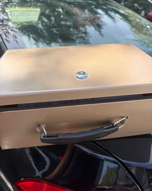 A lock case opened up on a job